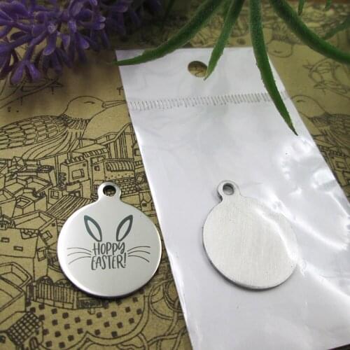 20pcs--"happy Easter version 4"stainless steel charms more style for choosing DIY Charms pendants for necklace