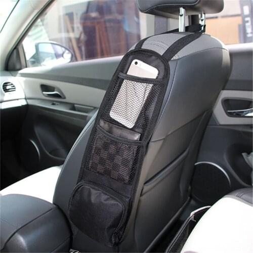 Car seat storage bag car seat side storage hanging bag multi-pocket beverage holder mesh bag car shape storage net bag