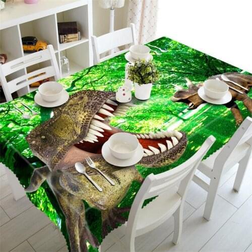 Polyester Round table cover Waterproof Dinosaur decorate3D Tablecloth rectangular party Cabinet cover Customized size Pillowcase
