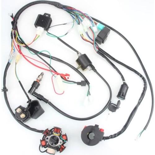 Full Complete Electrics Wiring Harness CDI STATOR 6 Coil For Motorcycle ATV Quad Pit Bike Buggy Go Kart 50 70 90 110 125cc