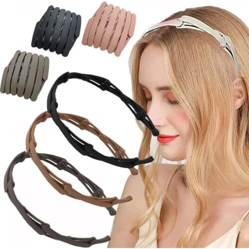 Folding Retractable Headband for Women Girls Head Hoops Travel Portable Makeup Headbands Hairbands Headhoop Hair Accessories