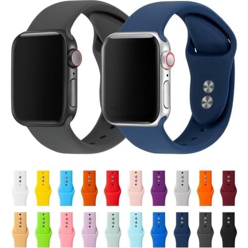 Soft Silicone Band for Apple Watch SE Series 6 5 4 3 2 1 38mm 42mm Rubber Watchband Strap for iWatch 4/5 40mm 44mm