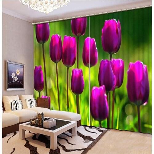 Luxury Blackout 3D Curtains For Living room Bedding room Office purple curtains