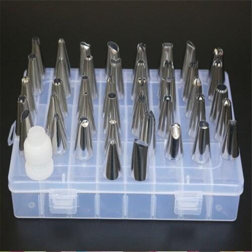 44PCS Silicone Icing Piping Cream Pastry Bag Stainless Steel Nozzle Pastry Tips Converter DIY Cake Decorating Tools