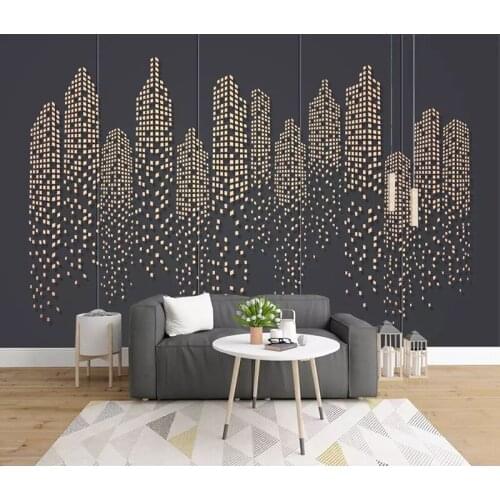 Modern 8d Abstract solid city building Wall paper Mural 3D Square Wallpaper sticker paper For Living room Wall Murals Decor