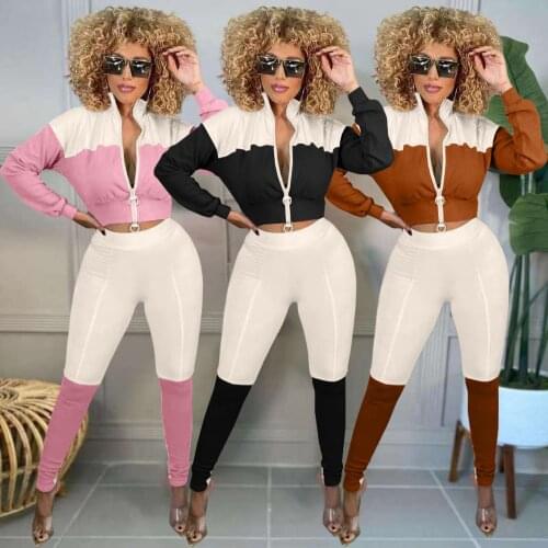 SSEURAT 2021 Spring Women Sets Print Zipper Full Sleeve Jacket Pants Suits Two-piece Sets Sports Suit