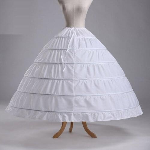 Wedding Accessories Hot Sale 6 Hoops Ball Gowns Puffy Wedding Petticoat Marriage Gauze Skirt Crinoline Underskirt