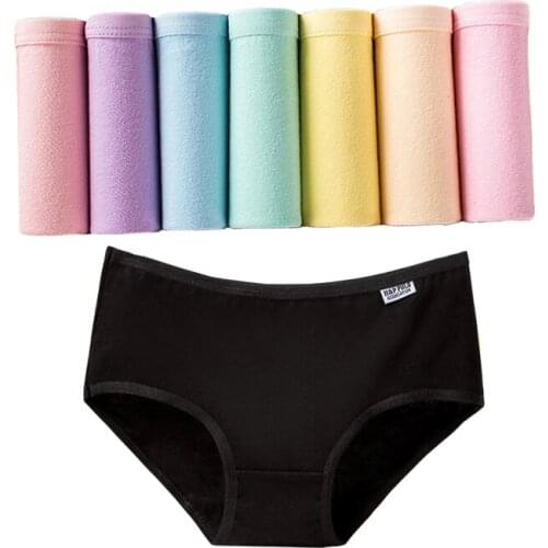 7Pcs/Lot Women Panties Soft Cotton Underwear Girls Cute Briefs Thong Seamless Lingeries Cueca elastic Female Panty Calcinhas