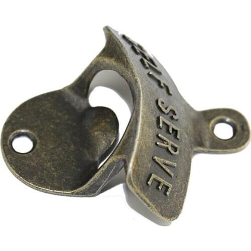 Vintage Zinc Alloy Home Hooks,Bottle Openers,Bronze Tone,64*76mm,4Pcs