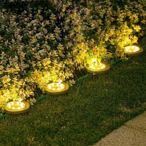 6PCS Solar Garden Light 16LEDs Lawn Lamp Outdoor Waterproof Light Sensor Stair Step Light For Pathway Patio Garden Decoration