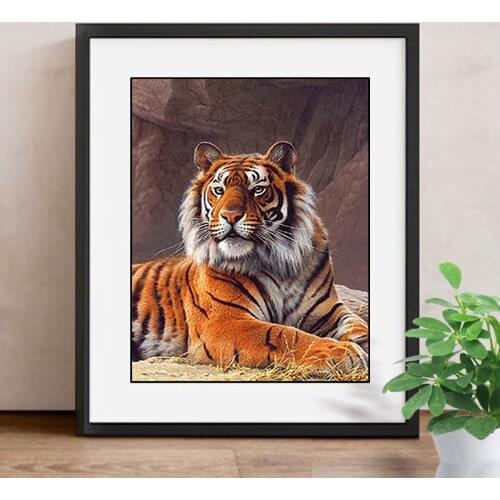 Animals Paint With Diamonds Full Square/Round Drill Resin Decoration Home DIY Mosaic Diamond Embroidery Tiger