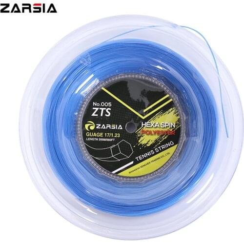 1 Reel 200M Genuine ZARSIA 1.23mm Hexagonal Tennis String Top Spin Hexaspin Power Control polyester strings