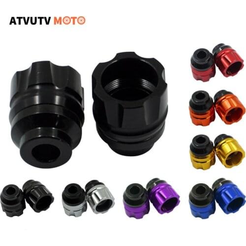 1 Pair Cnc Aluminum Alloy Motorcycle Shock Absorption Front Fork Cup Slider Anti Crash For Scooter Yamaha Suzuki KTM Moto