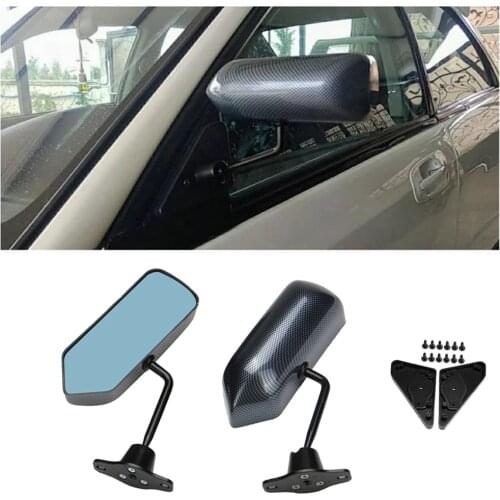 1 Pair Universal F1 Style Side Mirror Blue Glass Car Side Rearview Mirrors