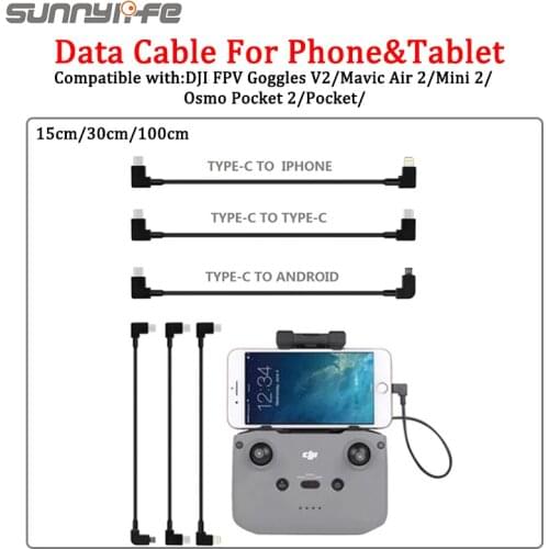 15/30cm Data Cable For DJI FPV GogglesV2/Air 2/Mini 2 Lighting TYPE-C Micro-USB Android Iphone Phone Tablet Data Line For Pocket
