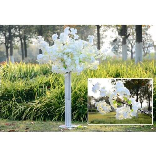 200Pcs/lot Four Branches 1M Romantic Artificial Branches of Peach Cherry Blossom Hanging Vine Silk Flowers Home Wedding Decor