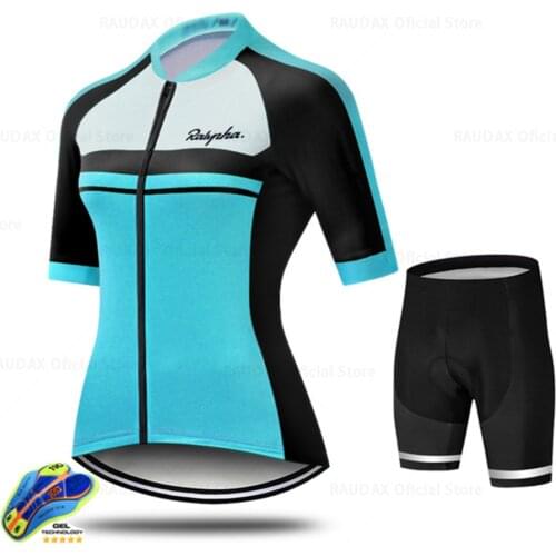 2021 Raudax Cycling Clothing Summer Short Sleeve Jersey Set Women MTB Cycling Kit Vintage Pattern Breathable Road Bike Clothes