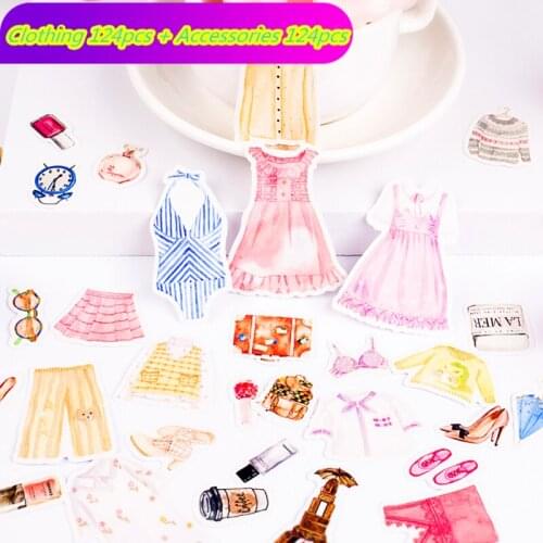 248pcs cute Girl dress clothing jewelry for Car Bike Motorcycle Phone Laptop Travel Luggage Cool Funny Sticker Bomb Decals