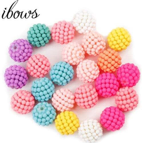 30pcs/bag 1cm Round Bayberry Beads Mixed Color Imitation Pearl Beads Round Loose Beads Fit Europe Jewelry Making DIY Accessories
