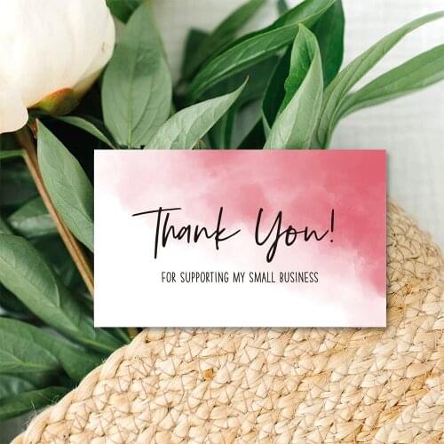 30pcs Pink Thank You For Your Order card Gift Decoration Card For Small Business handmade Kraft Paper Cards wholesale 2021 New