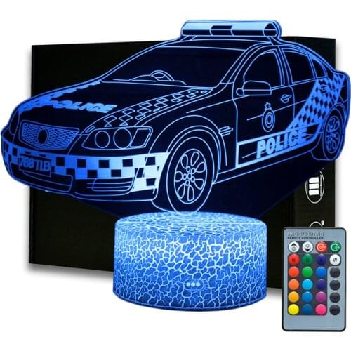 Magiclux Novelty Lighting 3D Illusion LED Lamp Police Car Model Night Lights For Kids Bedroom Decoration Creative Gift Lamps