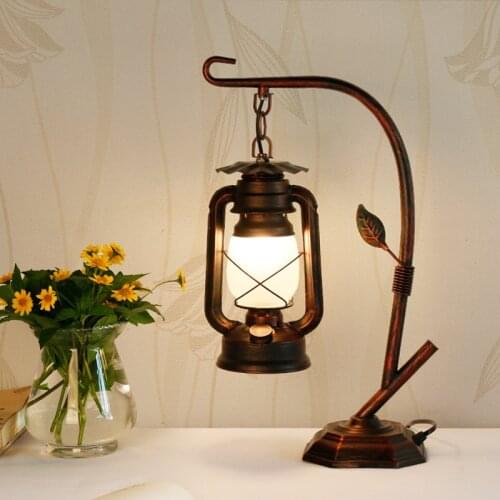 American Vintage Table Lamp Vintage Barn Lantern Oil Lamp Bedroom Bedside Tea Table Tea Room Zen Study Table Lamp One Product