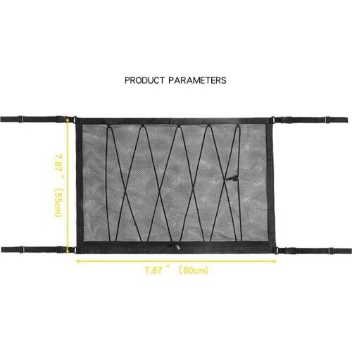 Car Ceiling Storage Net - Cargo Net for Roof Rack with Zipper and Buckle, Universal Fit Car SUV Truck Pickup Mini