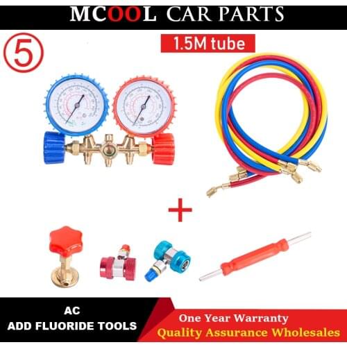 R134a refrigerant car air conditioning and fluoride table snow pressure gauge r22 double table valve r410 plus fluorine tool