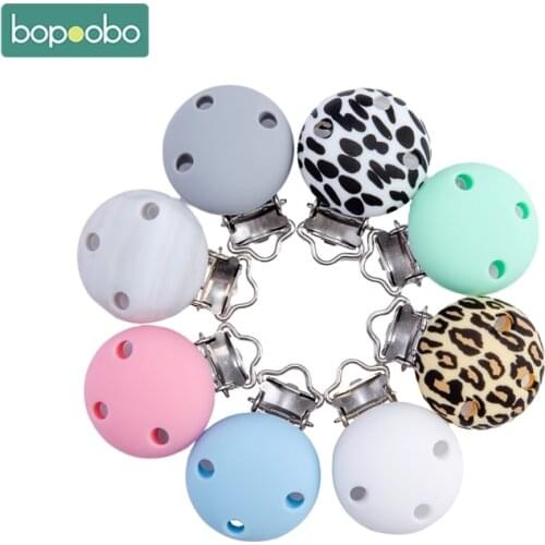 Bopoobo 3pc Silicone Pacifier Clip Baby Soother Clip Nursing Accessories Diy Dummy Clip Chains Baby Teether DIY Crafts For Baby