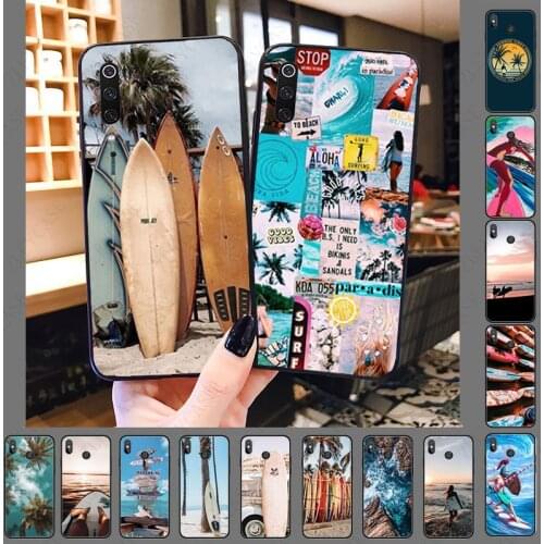 Summer beach surfboard surfing Phone Cover for xiaomi mi9T mi8se mi10pro mi6 note10 lite MIA1 MIA2 MIA3 CC9PRO MAX3 CASE