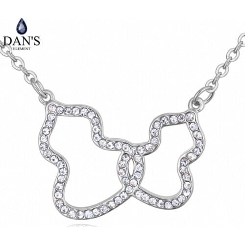 DANS Element Brand 3 Colors Real Austrian Crystals Fashion Water Drop Tassel Pendant Necklace for Women Valentine Gift 127808