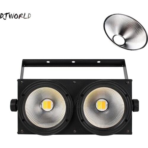 DJWORLD LED COB 2Eyes 200W Cool Warm White Light DMX Controller Stage Lights Effect For Dance Club Show Night DJ Disco Lighting