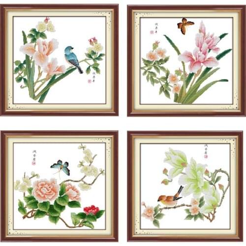 Elegant Seasons Patterns Counted Cross Stitch 11CT 14CT Cross Stitch Set Wholesale Flower Cross-stitch Kit Embroidery Needlework