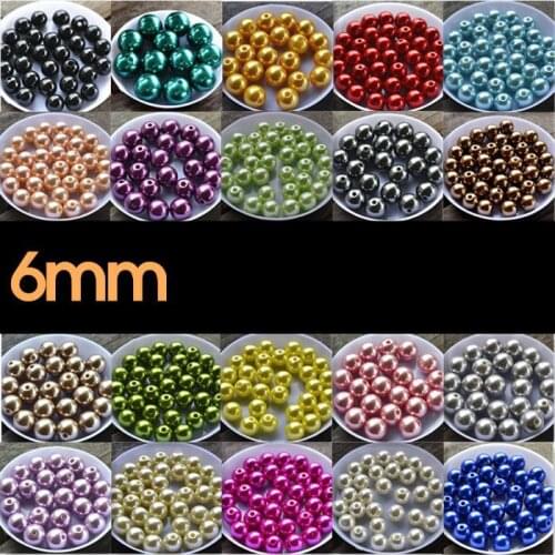 6mm Imitation Pearl Diy Handmade Materials Pearls For Decoration Loose Beads Sewing Clothing Hair Accessories Scrapbook Beads