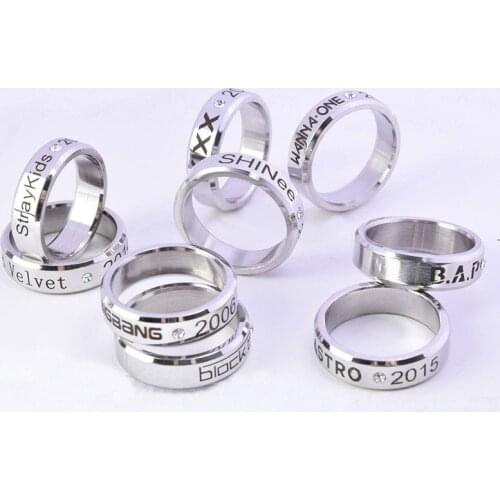 KPOP Wanna One Ring BAP SHINee Block.b Vixx Astro Straykids Finger Rings Bigbang Jewelry Stainless Steel Rings