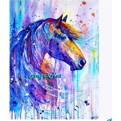 Colorful horse diamond painting full square animal wall art picture diamond dots diy diamond sticker mosaic paint on canvas gift