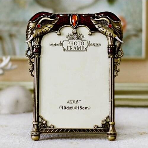 Creative picture frame elephant Style metal Photo Frame wedding tabletop Decor birthday/Christmas/New Year gifts antique bronze