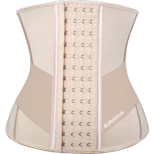 Burvogue Latex Corset 9 Steel Bone Waist Trainer Corset Women Waist Control Trimmer Slimming Belt Underbust Cincher Body Shaper