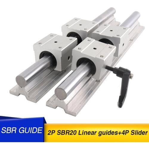 2000 2100 2200 2300 2600mm length 4 pcs SBR20UU 2pcs SBR20 Linear rails Ball Bearing Block CNC Router