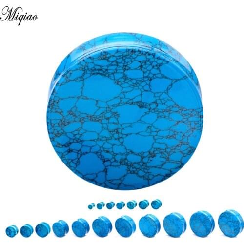 Miqiao 2pcs Fashion New Blue Pine Stone Ears 5mm-25mm Exquisite Piercing Jewelry