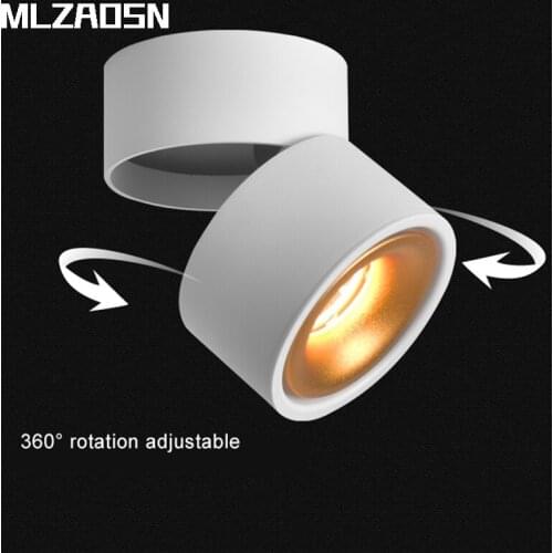 MLZAOSN COB LED Spotlights For Living Room Gallery Painting Jewelry Counter Showcase Flexible Aluminum Spotlights LED Lighting