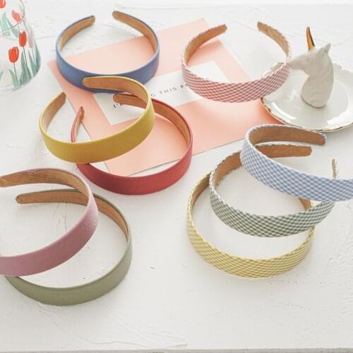 MueRaa Retro Fashion Spring Summer Bezel Hairband For Women Girls Plaid Vintage Headband Woman Korean Hair Accessories Headwear