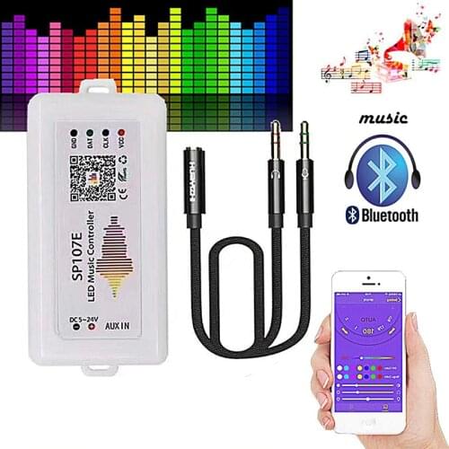 FULL-WIFI RGB SP107E Pixel IC SPI Music Bluetooth Controller for WS2812 SK6812 SK9822 RGBW APA102 LPD8806 Strip DC5-24V