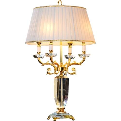 European style living room table lamp large sofa coffee table lamp villa model room luxury crystal engineering table lamp