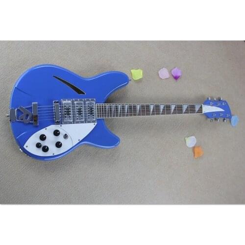 Sky blue ricken 360 electric guitar rickenback 325 guitar with R type tailpiece blue rick style custom half hollow body guitar