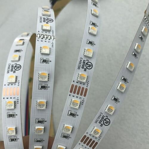 NEW 5050 SMD 4-in-1 RGBW(warm white) LED Strip;DC24V input 5m long;non-waterproof;IP33;WHITE PCB