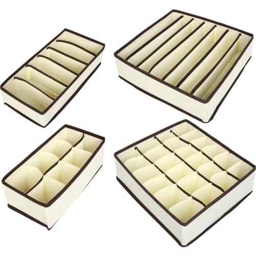 Underwear Organizer Drawer Dividers Foldable Closet Storage Boxes with 6/7/8/24