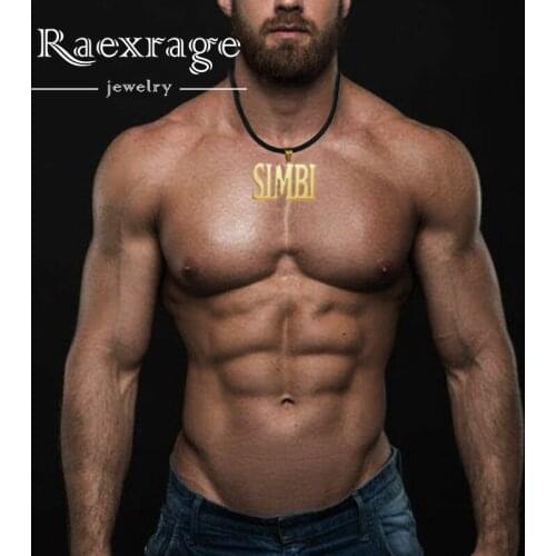 Raexrage 3mm Leather Rope Cord Custom Name Necklace for Women Men Black Adjustable Handmade Personalized Punk Necklaces