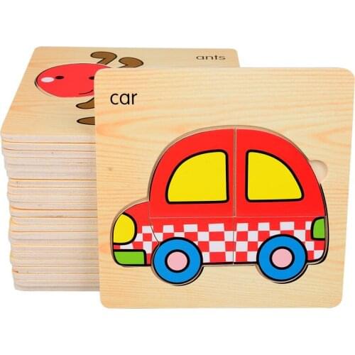New Arrival Baby 3D Puzzle Jigsaw Wooden Toys Cartoon Animals Puzzles Child Educational Toy For Children Puzzle Montessori Toys