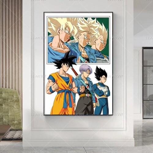 Japanese Anime Dragon Ball Trunks Goku Art Poster Wall Decor Picture Modern Living Room Bedroom Decoration Mural Cuadros